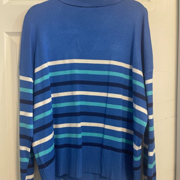 Joseph A XXL Women’s Long Sleeve Pullover Sweater New With Tags Blue Striped - Picture 2 of 6